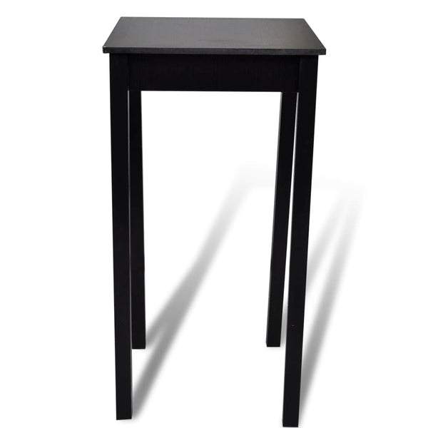 Bar Set Bar Table with 2 Bar Stools Black