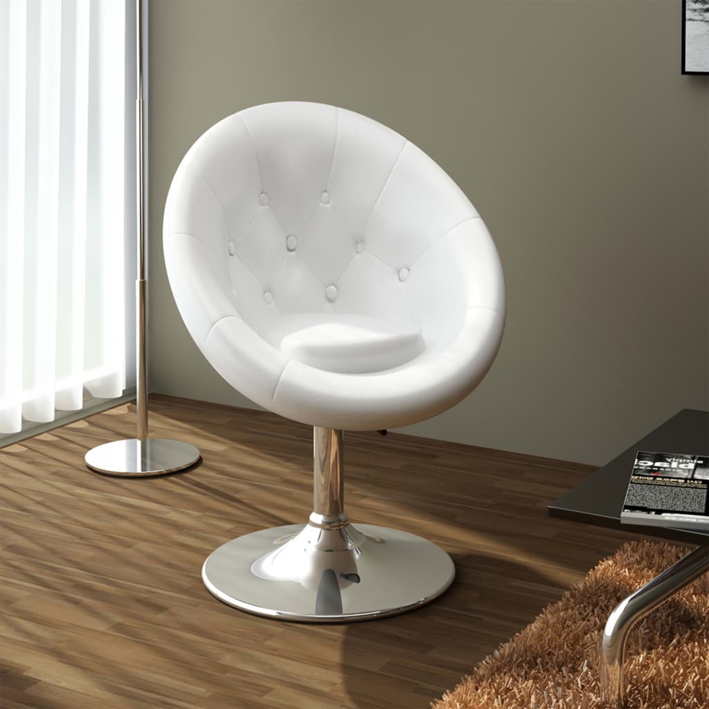 vidaXL Cocktail Armchair White Faux Leather