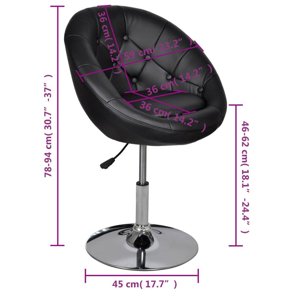 vidaXL Cocktail Armchair Black Faux Leather