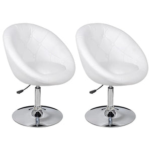 vidaXL Cocktail Armchairs 2 pcs White Faux Leather