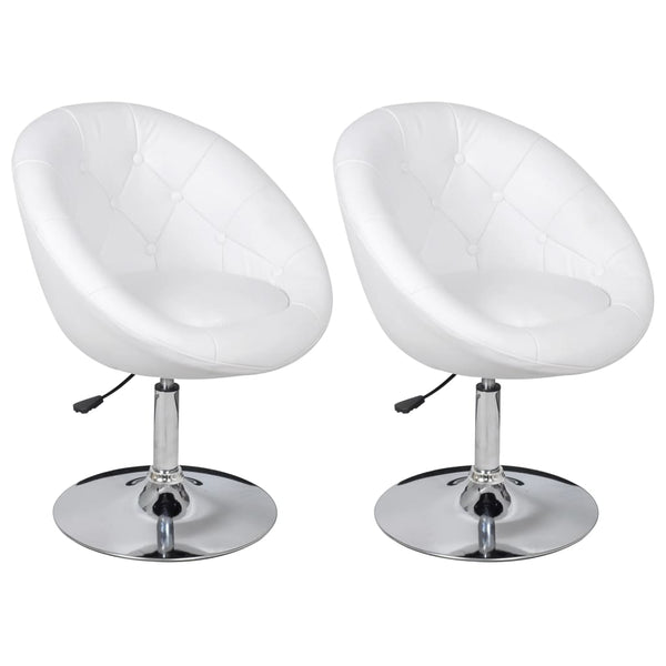 vidaXL Cocktail Armchairs 2 pcs White Faux Leather