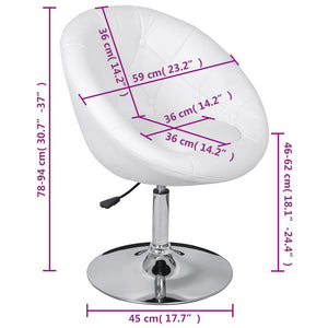vidaXL Cocktail Armchairs 2 pcs White Faux Leather