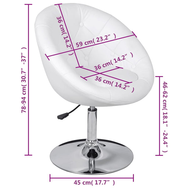 vidaXL Cocktail Armchairs 2 pcs White Faux Leather