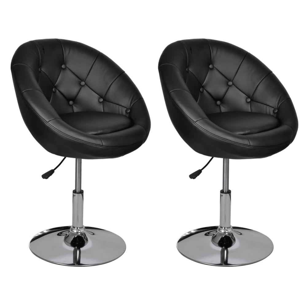 vidaXL Cocktail Armchairs 2 pcs Black Faux Leather