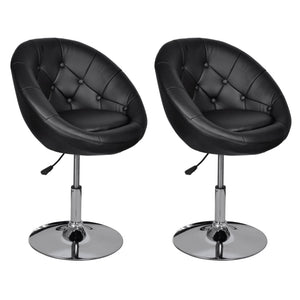vidaXL Cocktail Armchairs 2 pcs Black Faux Leather
