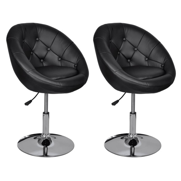vidaXL Cocktail Armchairs 2 pcs Black Faux Leather