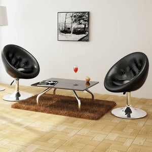 vidaXL Cocktail Armchairs 2 pcs Black Faux Leather