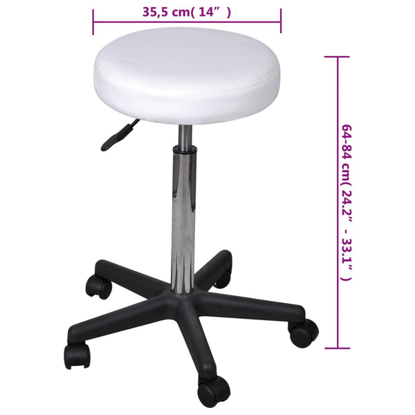 vidaXL Office Stool White