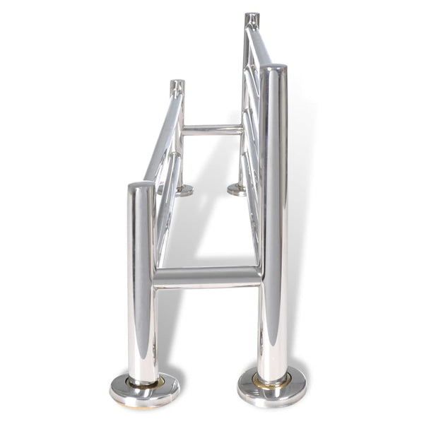 vidaXL Towel Rack with 6 Bars Stainless Steel