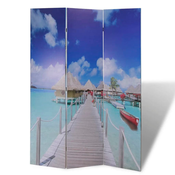 vidaXL Folding Room Divider 120 x 170 cm Beach