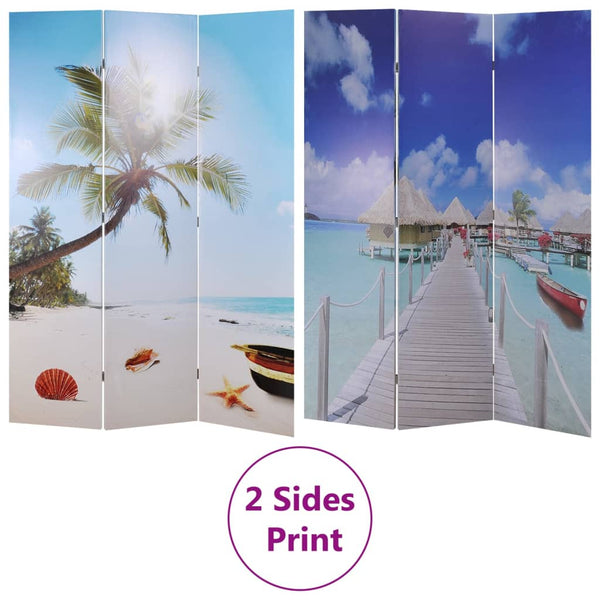vidaXL Folding Room Divider 120 x 170 cm Beach