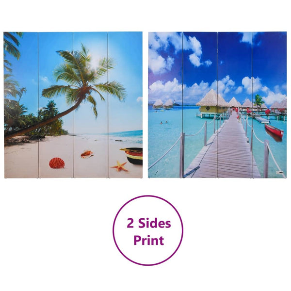 vidaXL Folding Room Divider 160 x 170 cm Beach