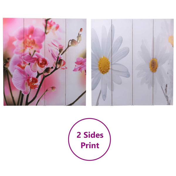 vidaXL Folding Room Divider 160 x 170 cm Flower