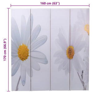 vidaXL Folding Room Divider 160 x 170 cm Flower