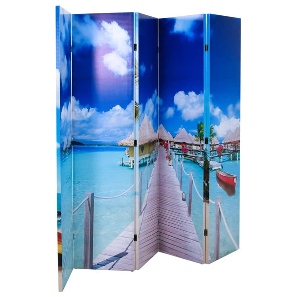 vidaXL Folding Room Divider 200 x 170 cm Beach