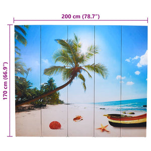 vidaXL Folding Room Divider 200 x 170 cm Beach