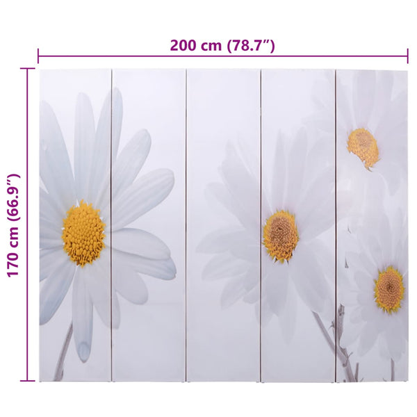 vidaXL Folding Room Divider 200 x 170 cm Flower