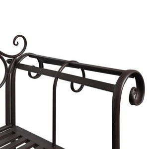 vidaXL Garden Bench 132 cm Steel Antique Brown