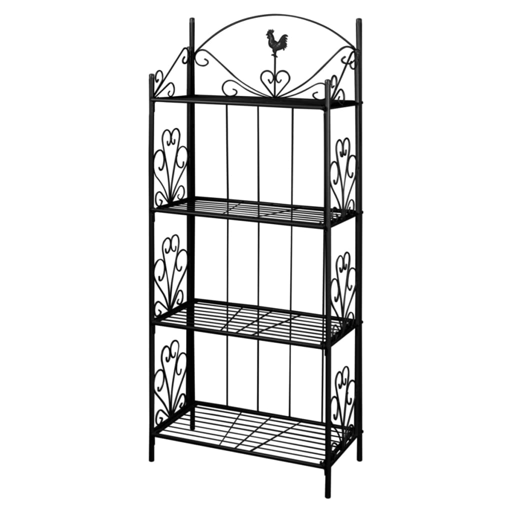 Plant Stair Flower Shelf Flower Stand Black