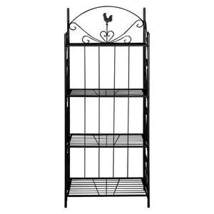 Plant Stair Flower Shelf Flower Stand Black