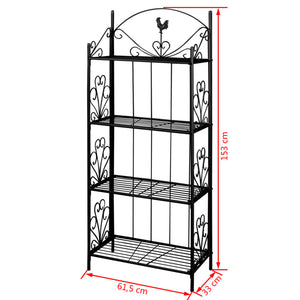 Plant Stair Flower Shelf Flower Stand Black