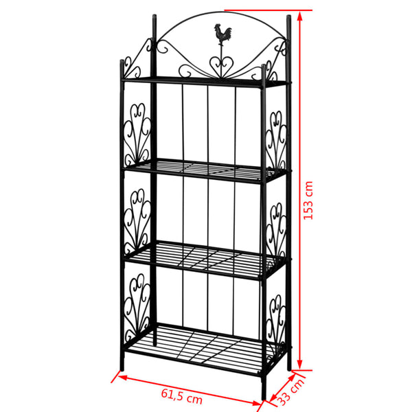 Plant Stair Flower Shelf Flower Stand Black