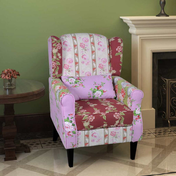 vidaXL Armchair with Patchwork Design Fabric