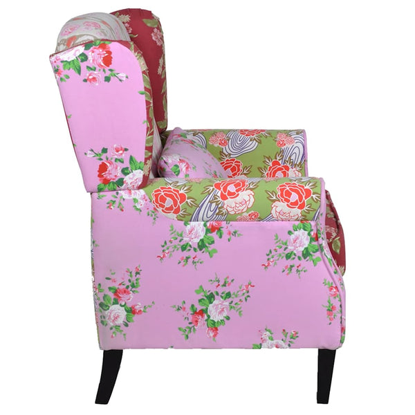 vidaXL Armchair with Patchwork Design Fabric