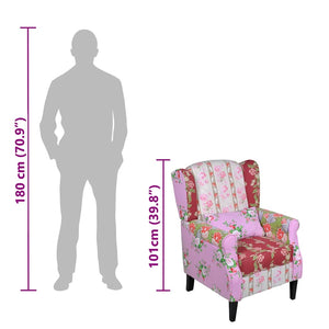 vidaXL Armchair with Patchwork Design Fabric