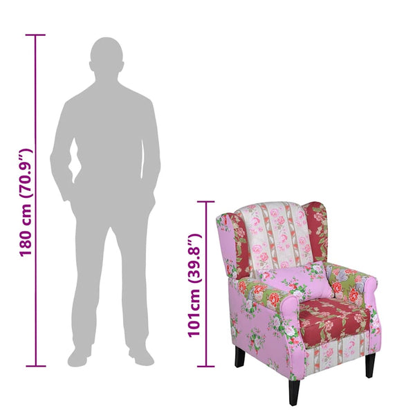 vidaXL Armchair with Patchwork Design Fabric