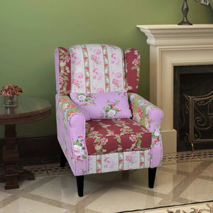 vidaXL Armchair with Patchwork Design Fabric