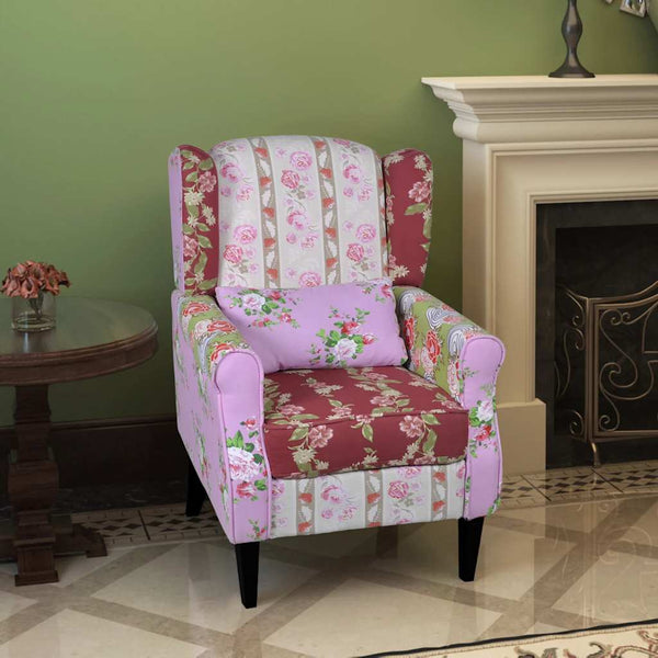 vidaXL Armchair with Patchwork Design Fabric