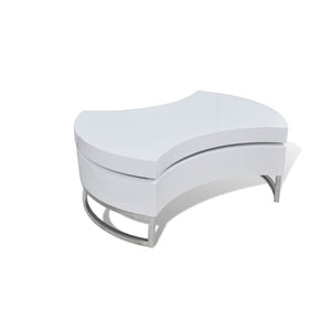 vidaXL Coffee Table Shape-Adjustable High Gloss White
