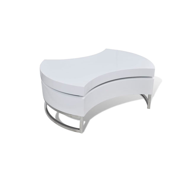 vidaXL Coffee Table Shape-Adjustable High Gloss White