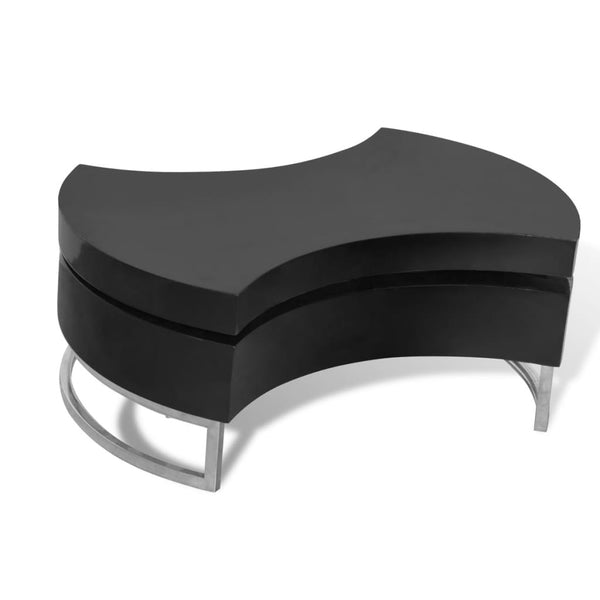 vidaXL Adjustable Coffee Table High Gloss Black