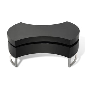 vidaXL Adjustable Coffee Table High Gloss Black