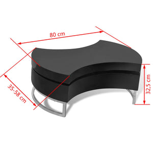 vidaXL Adjustable Coffee Table High Gloss Black