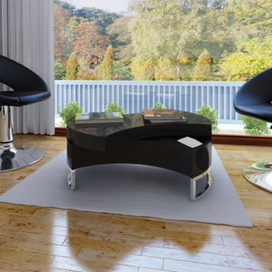 vidaXL Adjustable Coffee Table High Gloss Black