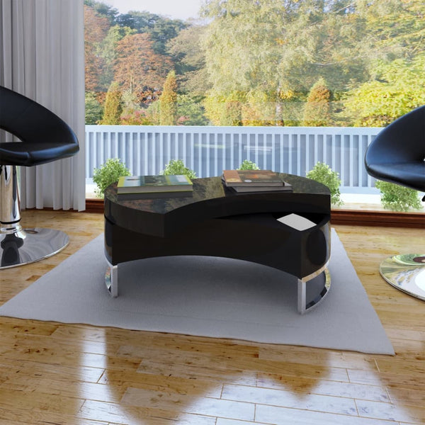 vidaXL Adjustable Coffee Table High Gloss Black