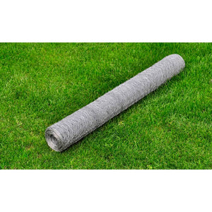 vidaXL Galvanized Steel Mesh Fencing 25x0.5 m Silver