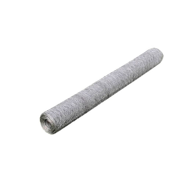 vidaXL Chicken Wire Mesh Galvanized Steel 25x1 m Silver