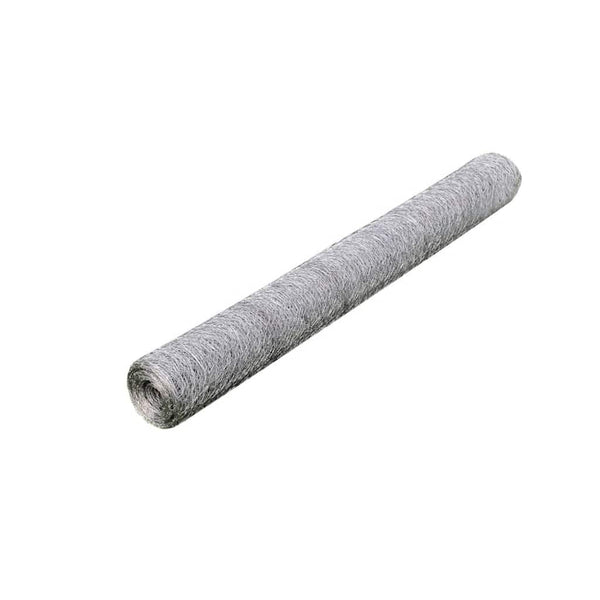 vidaXL Chicken Wire Mesh Galvanized Steel 25x1 m Silver