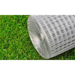 vidaXL Chicken Wire Fence Galvanized Steel 10x1 m Silver
