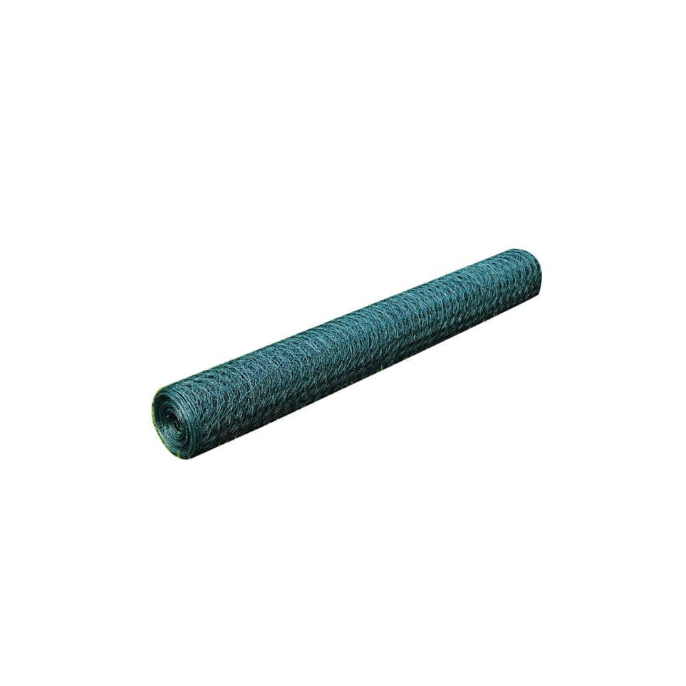 vidaXL PVC Coated Wire Mesh Fence 25x0.75 m Green