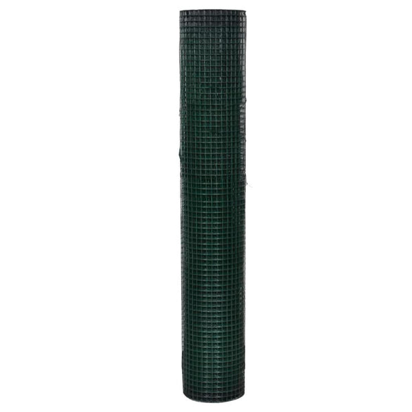 vidaXL Chicken Wire Fence Galvanised with PVC Coating 10x1 m Green