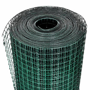 vidaXL Galvanized Chicken Wire with PVC Coating 25x1 m Green