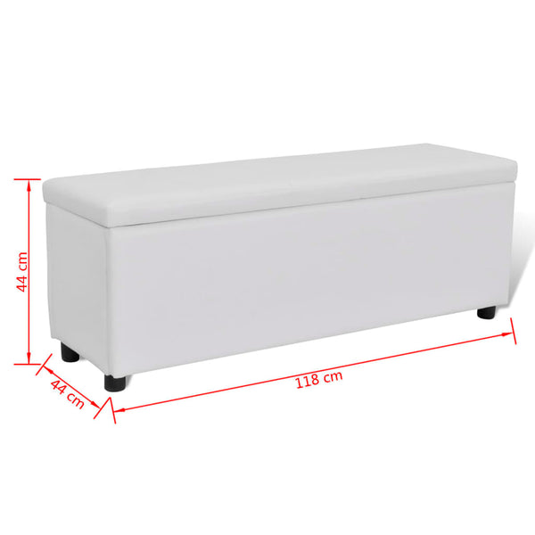 vidaXL Storage Bench White 118x44x44 cm