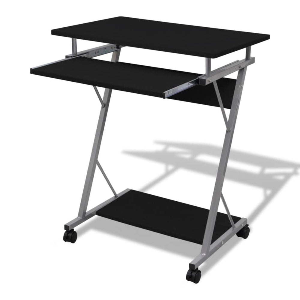 Computer Desk, Computer Cart, PC Table, Office Desk, Laptop, Casters, Black