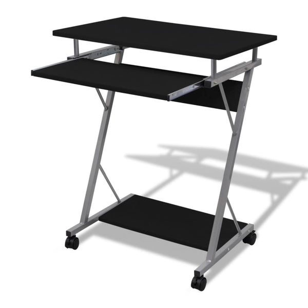 Computer Desk, Computer Cart, PC Table, Office Desk, Laptop, Casters, Black