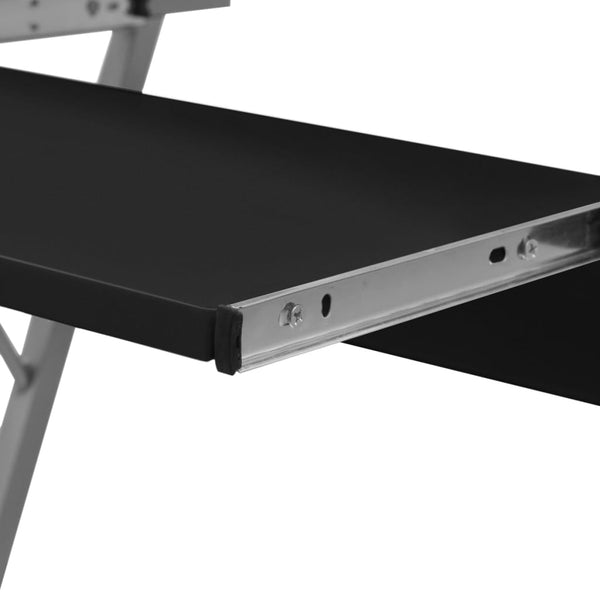 Computer Desk, Computer Cart, PC Table, Office Desk, Laptop, Casters, Black